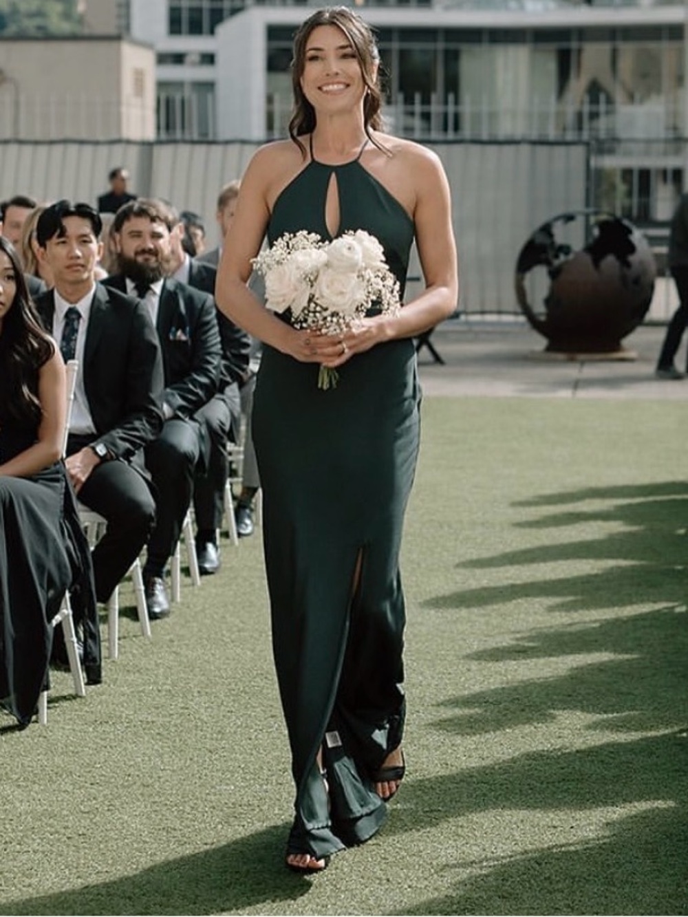 Hunter Green Park and Fifth Bridesmaid Dress